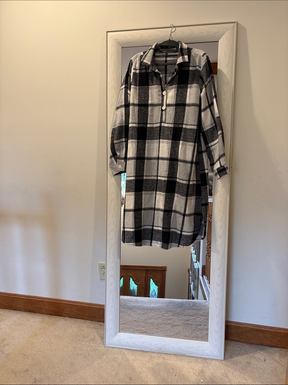 Black and White Women’s Button-Front Dress